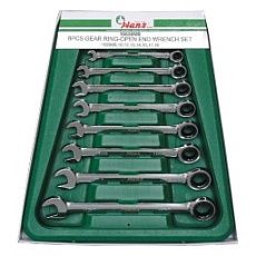 Набор ключей трещоточных комбинированных Hans, 16658MUB 8 предметов